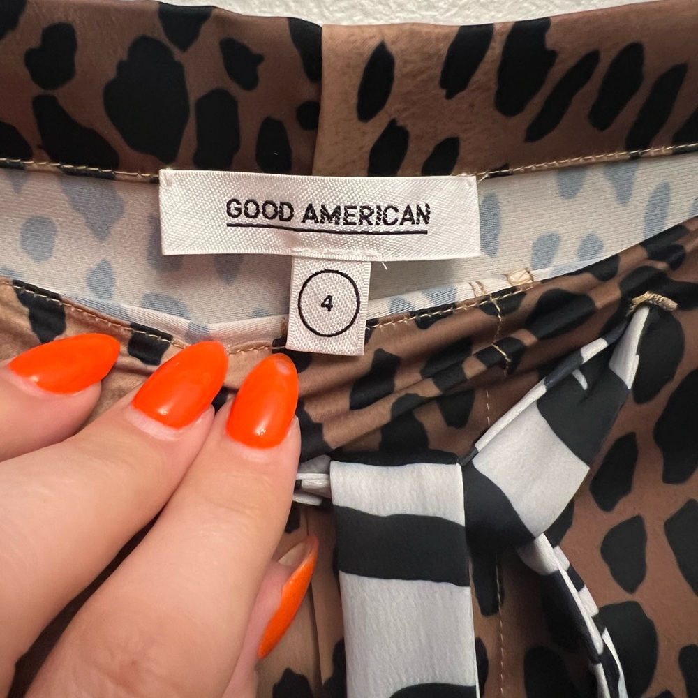 NWT Good American Leopard Satin PJ Pajama Set 4 XL - Picture 6 of 7